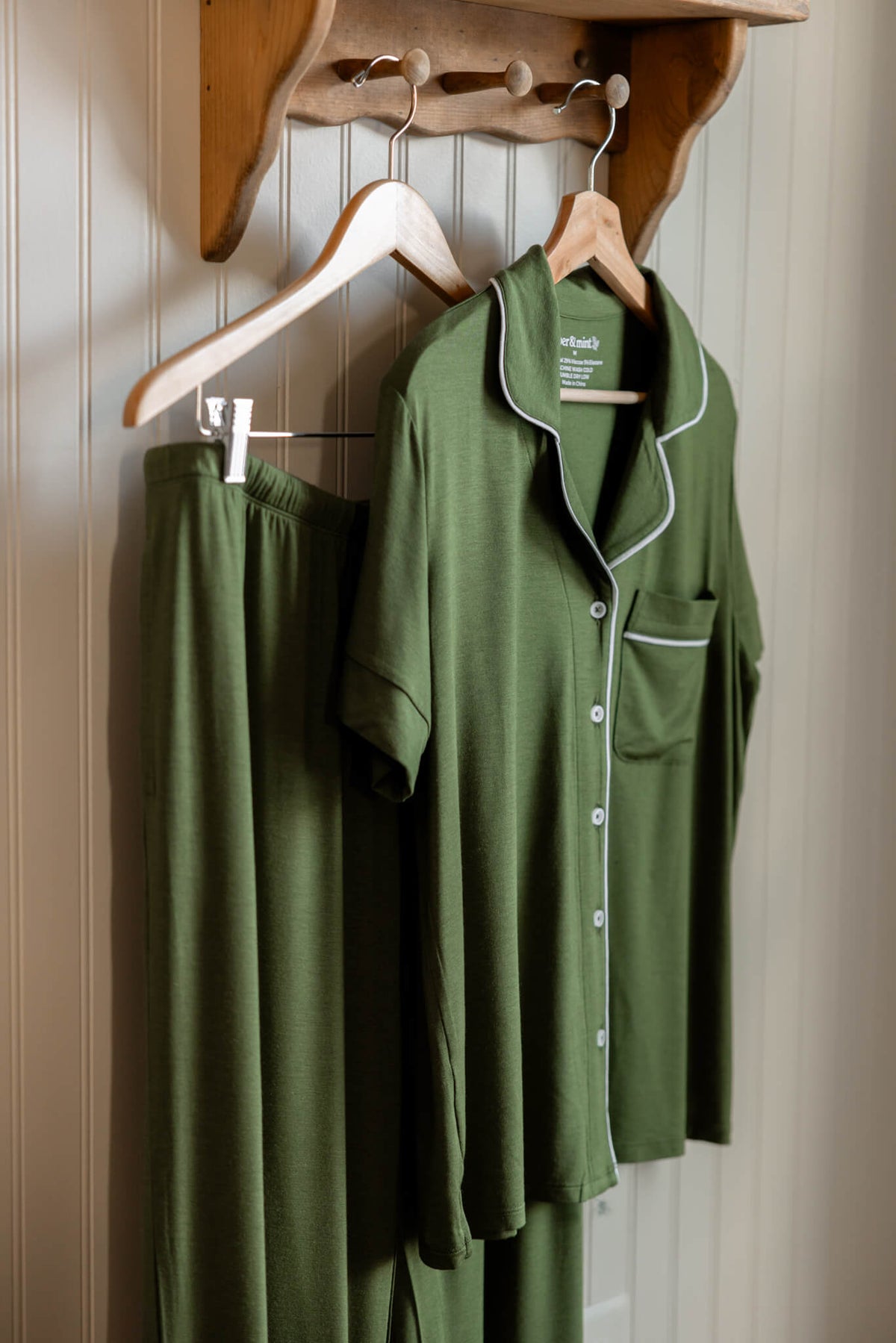 Drier Nights Button-Down Sleep Tee & Pant with Pockets Set