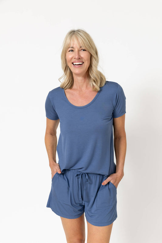 Drier Nights Sleep Tee & Short with Pockets Set