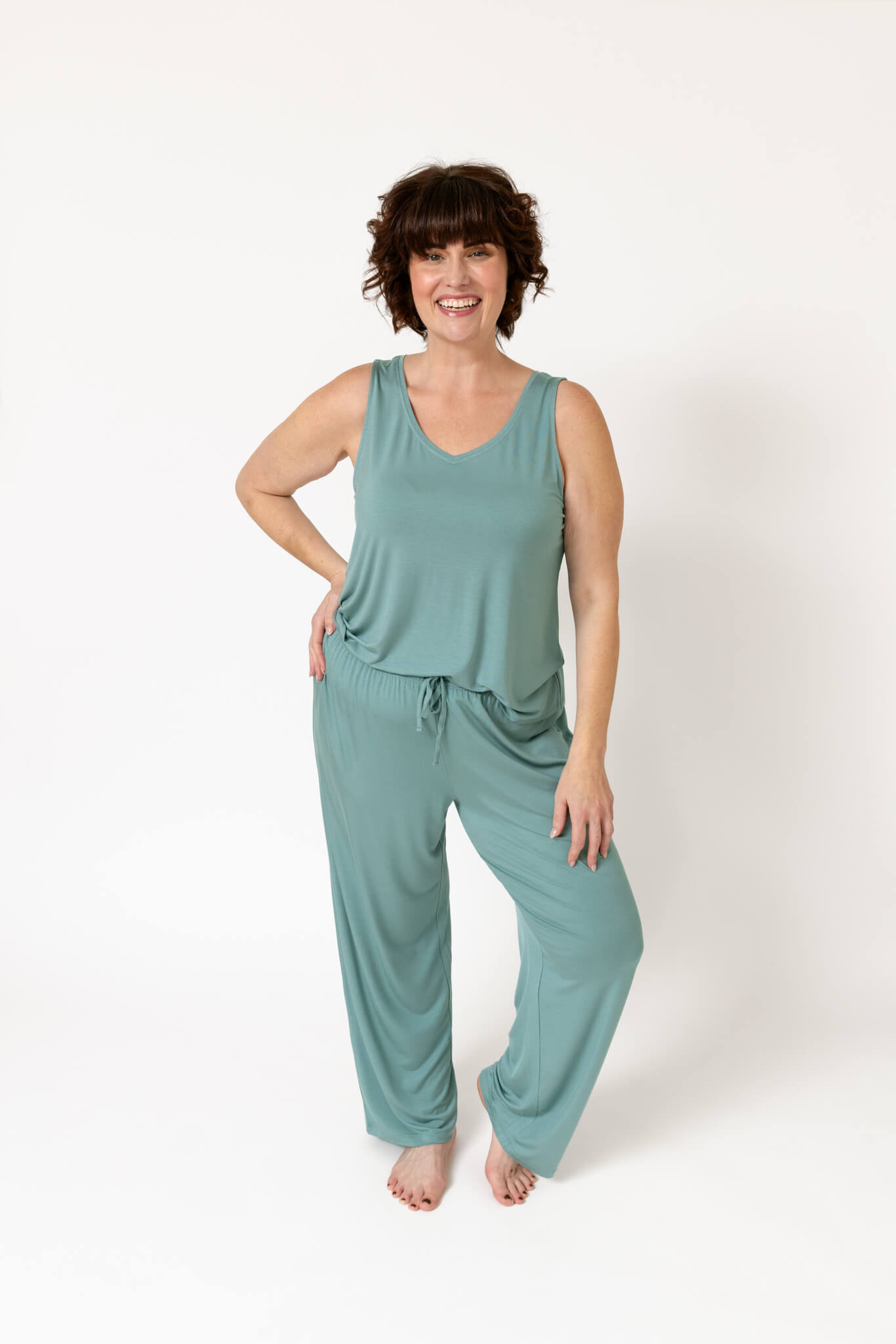 Drier Nights Soft V-Neck Sleep Tank & Pant Set
