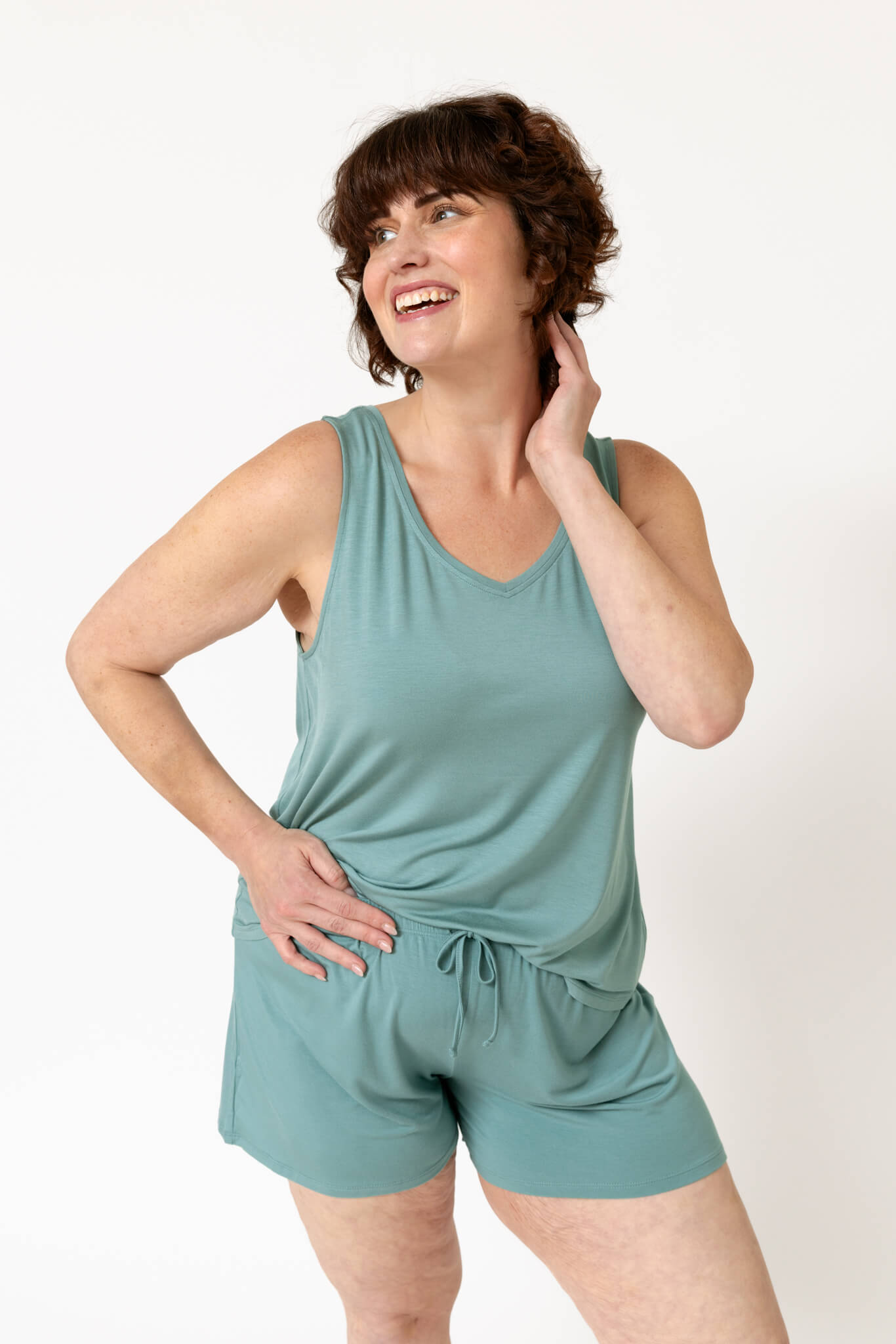 Drier Nights Soft V-Neck Sleep Tank & Short Set