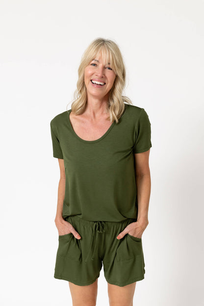 Drier Nights Sleep Tee & Short with Pockets Set