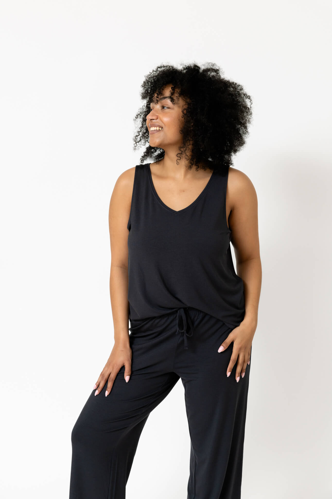 Drier Nights Soft V-Neck Sleep Tank & Pant Set